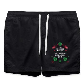 Weihnachten zu Hause ist da wo meine Liebsten sind - Badeshorts - Schwarz - Vorne - AI Model Male 185 light (185cm)