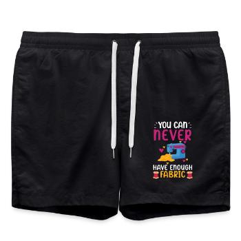 Man kann nie genug Stoff haben Häkeln Nähen - Badeshorts - Schwarz - Vorne - AI Model Male 185 light (185cm)