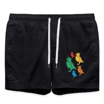 Papageitaucher Puffins Mädchen Kinder Puffin - Badeshorts - Schwarz - Vorne - AI Model Male 185 light (185cm)