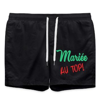 EVJF. MARIEE. TEAM. TEAM MARIEE. FUTURE MARIEE - Short de bain - noir - Devant - AI Model Male 185 light (185cm)