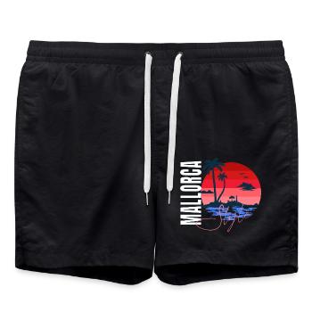 Mallorca Style – Sunset Vibes - Badeshorts - Schwarz - Vorne - AI Model Male 185 light (185cm)