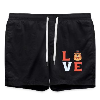 Wildlife Animal Digger Mole Lover Maulwurfsflüster - Badeshorts - Schwarz - Vorne - AI Model Male 185 light (185cm)