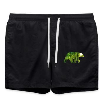 Brummiger Waldbär Wanderfreund - Badeshorts - Schwarz - Vorne - AI Model Male 185 light (185cm)