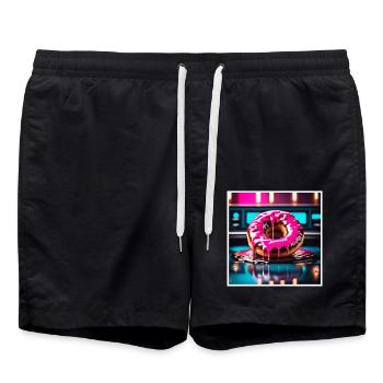 Donut 2 - Badeshorts - Schwarz - Vorne - AI Model Male 185 light (185cm)
