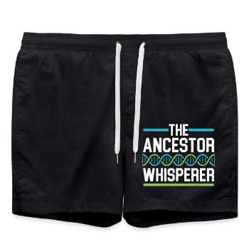 Der Ahnenflüsterer Ahnenforschung Familiengeschich - Badeshorts - Schwarz - Vorne - AI Model Male 185 light (185cm)