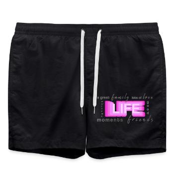 life family friends - Badeshorts - Schwarz - Vorne - AI Model Male 185 light (185cm)