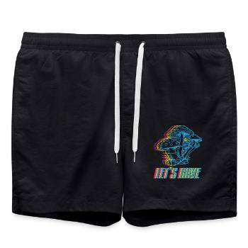 Let´s Rave - Badeshorts - Schwarz - Vorne - AI Model Male 185 light (185cm)