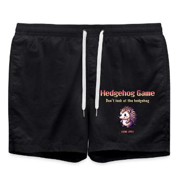 Hedgehog Game – Don't look at the hedgehog - Badeshorts - Schwarz - Vorne - AI Model Male 185 light (185cm)