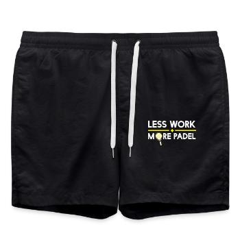 Weniger Arbeit Moe Padel - Padel Tennis - Badeshorts - Schwarz - Vorne - AI Model Male 185 light (185cm)