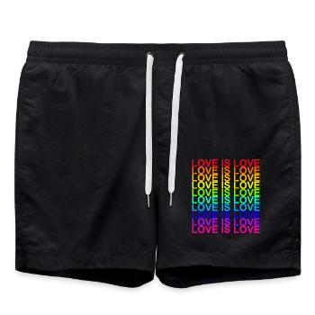 LOVE IS LOVE - Badeshorts - Schwarz - Vorne - AI Model Male 185 light (185cm)