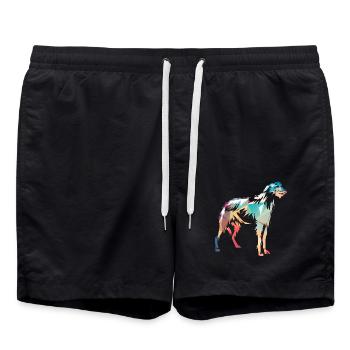 Sanfter Riese Irischer Wolfshund - Badeshorts - Schwarz - Vorne - AI Model Male 185 light (185cm)