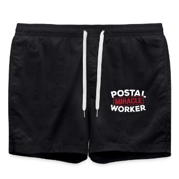 Postwunder Arbeiter Briefträger Briefträger Job - Badeshorts - Schwarz - Vorne - AI Model Male 185 light (185cm)