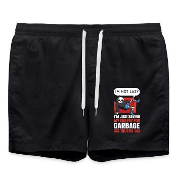 Garbage Truck Trash Collector Recycling Abfälle - Badeshorts - Schwarz - Vorne - AI Model Male 185 light (185cm)