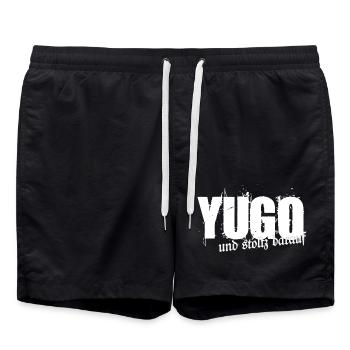 Yugo und stolz daraufstolzer - Badeshorts - Schwarz - Vorne - AI Model Male 185 light (185cm)