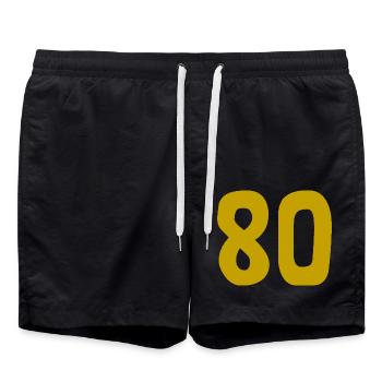 ALLES GUTE ZUM GEBURTSTAG. ALLES GUTE ZUM GEBURTSTAG. JAHRESTAG. - Badeshorts - Schwarz - Vorne - AI Model Male 185 light (185cm)