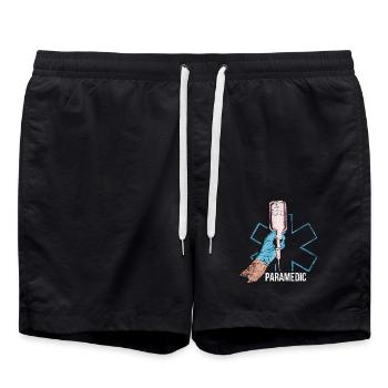 Furchtloser Sanitäter Rettungseinsatz - Badeshorts - Schwarz - Vorne - AI Model Male 185 light (185cm)