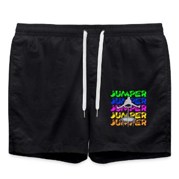 Trampolinspringen Trampolin Trampolin Trampolinspr - Badeshorts - Schwarz - Vorne - AI Model Male 185 light (185cm)