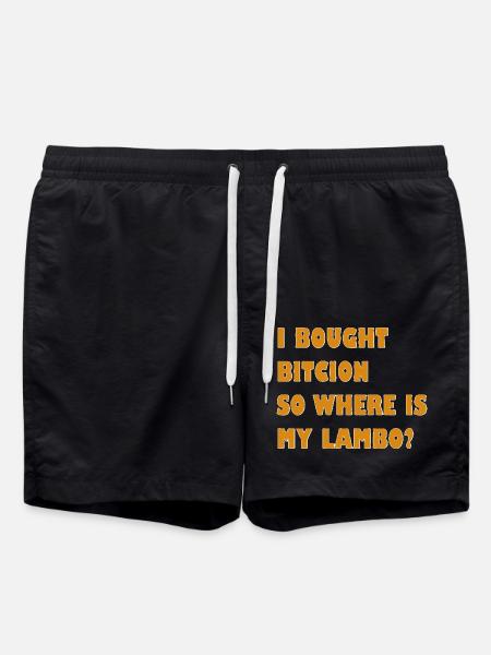 Krypto Meme: Wo ist mein Lambo? - Badeshorts - Schwarz