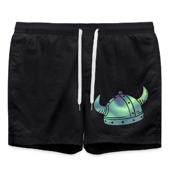 Island Wikinger Polarlicht Aurora Borealis - Badeshorts - Schwarz - Vorne - AI Model Male 185 light (185cm)