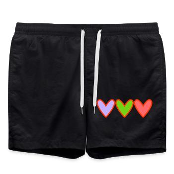 PAAR. ICH HABE GERADE GEHEIRATET. Junggesellinnenabschied. VALENTINSTAG. LIEBE. - Badeshorts - Schwarz - Vorne - AI Model Male 185 light (185cm)