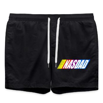 Funny Nasdad Racing car For Father's Day - Badeshorts - Schwarz - Vorne - AI Model Male 185 light (185cm)