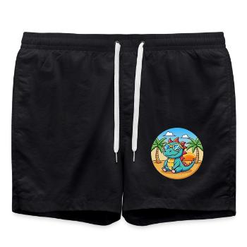 Dragon Funny Cartoon Lunettes de soleil de plage d’été - Short de bain - noir - Devant - AI Model Male 185 light (185cm)