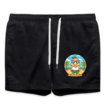 Eagle Funny Cartoon Summer Beach Sunglasses - Swim Trunks - black - Front - AI Model Male 185 light (185cm)