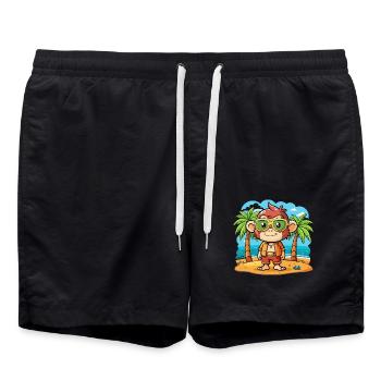 Lunettes de soleil de plage d’été de dessin animé drôle de singe - Short de bain - noir - Devant - AI Model Male 185 light (185cm)
