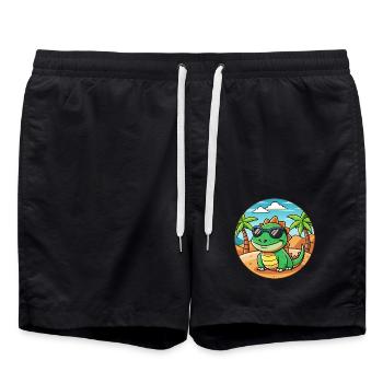 Lunettes de soleil de plage d’été de dessin animé drôle de lézard - Short de bain - noir - Devant - AI Model Male 185 light (185cm)