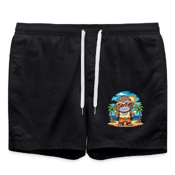 Gorilla Funny Cartoon Summer Beach Sunglasses - Swim Trunks - black - Front - AI Model Male 185 light (185cm)
