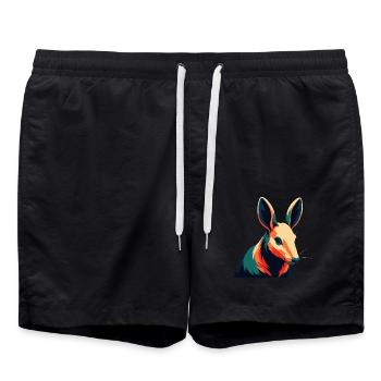 Aardvark Personnage De Dessin Animé Animal De Compagnie Coloré - Short de bain - noir - Devant - AI Model Male 185 light (185cm)