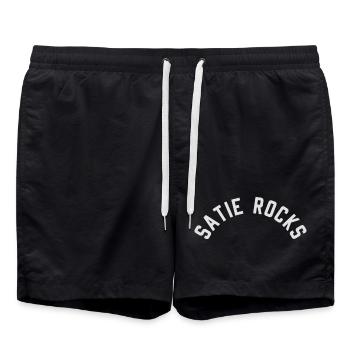 Erik Satie T-Shirt lustiger Spruch - Badeshorts - Schwarz - Vorne - AI Model Male 185 light (185cm)