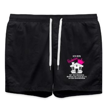 Bauherr Baumeister Hausbau Bauherrin Geschenk - Badeshorts - Schwarz - Vorne - AI Model Male 185 light (185cm)