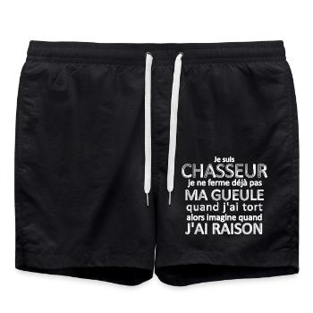 Je suis Chasseur - Short de bain - noir - Devant - AI Model Male 185 light (185cm)