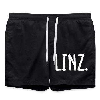 Linz Österreich Austria Fancy - Badeshorts - Schwarz - Vorne - AI Model Male 185 light (185cm)