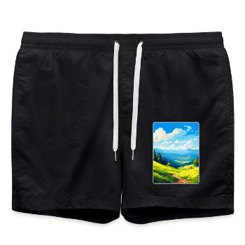 Harz Deutschland Vintage Reiseplakat WPA - Badeshorts - Schwarz - Vorne - AI Model Male 185 light (185cm)