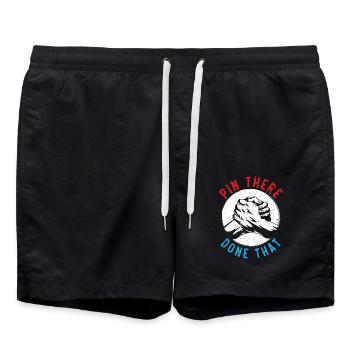 Pin There Done That Arm Wrestle Arm Wrestling - Badeshorts - Schwarz - Vorne - AI Model Male 185 light (185cm)