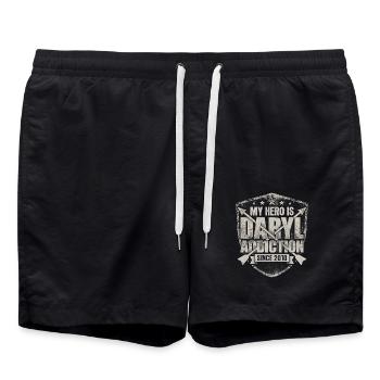 Mein Held ist Daryl - Badeshorts - Schwarz - Vorne - AI Model Male 185 light (185cm)