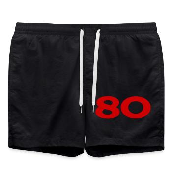 ANNIVERSARY. HAPPY BIRTHDAY. HAPPY BIRTHDAY. - Swim Trunks - black - Front - AI Model Male 185 light (185cm)