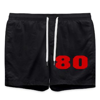 JAHRESTAG. ALLES GUTE ZUM GEBURTSTAG. ALLES GUTE ZUM GEBURTSTAG. - Badeshorts - Schwarz - Vorne - AI Model Male 185 light (185cm)