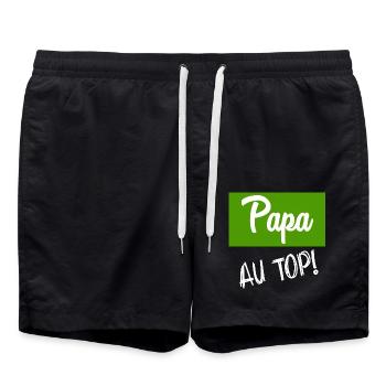 BONNE FÊTE PAPA. PAPA. FÊTE DES PÈRES. PÈRE - Short de bain - noir - Devant - AI Model Male 185 light (185cm)