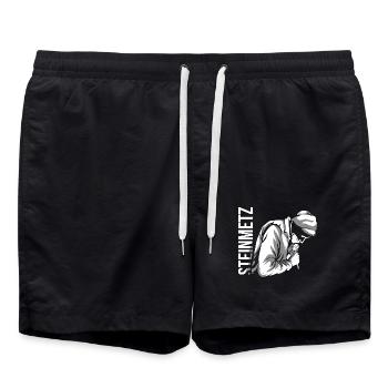 Handfester Steinmetz Sandstein - Badeshorts - Schwarz - Vorne - AI Model Male 185 light (185cm)