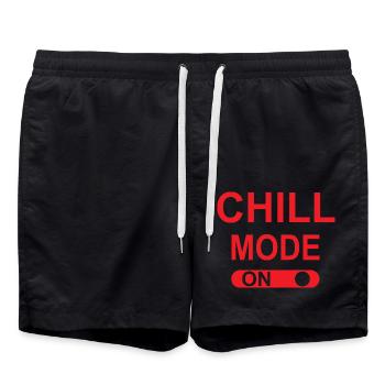 Chill-Modus EIN - Badeshorts - Schwarz - Vorne - AI Model Male 185 light (185cm)