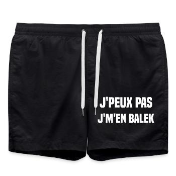 J'peux pas j'm'en balek - Short de bain - noir - Devant - AI Model Male 185 light (185cm)