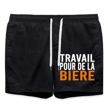 Travail pour de la bière - Short de bain - noir - Devant - AI Model Male 185 light (185cm)