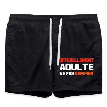 Officiellement adulte ne pas vérifier - Short de bain - noir - Devant - AI Model Male 185 light (185cm)