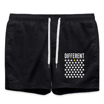 Anders: Goldener Stern in der Mitte der Sterne - Badeshorts - Schwarz - Vorne - AI Model Male 185 light (185cm)