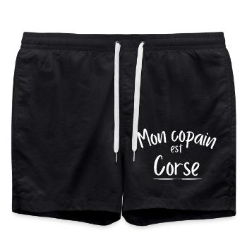 Mon copain est corse - Short de bain - noir - Devant - AI Model Male 185 light (185cm)