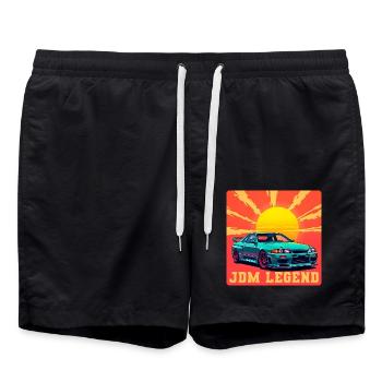 JDM Legend Sunrise - Swim Trunks - black - Front - AI Model Male 185 light (185cm)