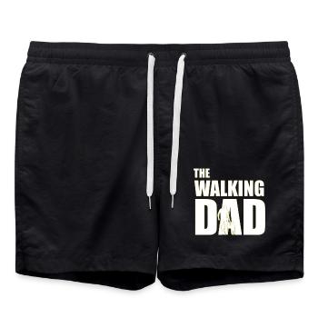 Der wandelnde Vater (weiß) Umriss - Badeshorts - Schwarz - Vorne - AI Model Male 185 light (185cm)